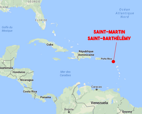 saint barthélemy sur la carte du monde